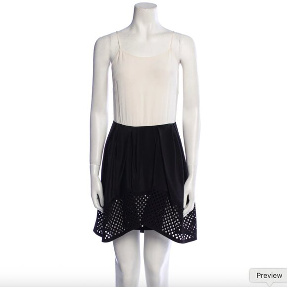 3.1 Phillip Lim Silk Mini Dress Size: 4, black and white - Picture 1 of 14